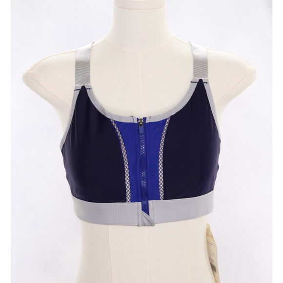 Fabletics Women's Zoe High Impact Sports Bra Racing Admiral Abyss Cloud Sz S NEW - Picture 1 of 9